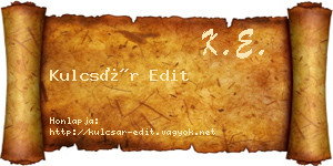 Kulcsár Edit névjegykártya